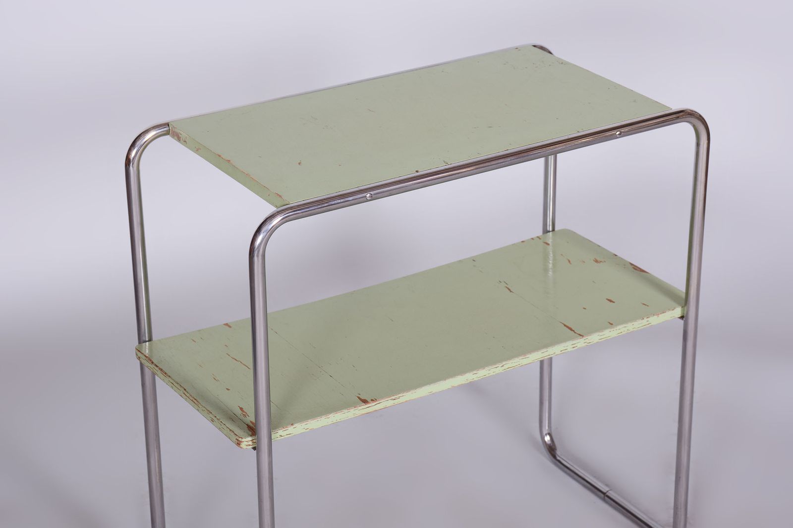 Bauhaus Side Table, John Hagemann, Thonet, Chrome Plated Steel, Germany, 1930s photo vinterior