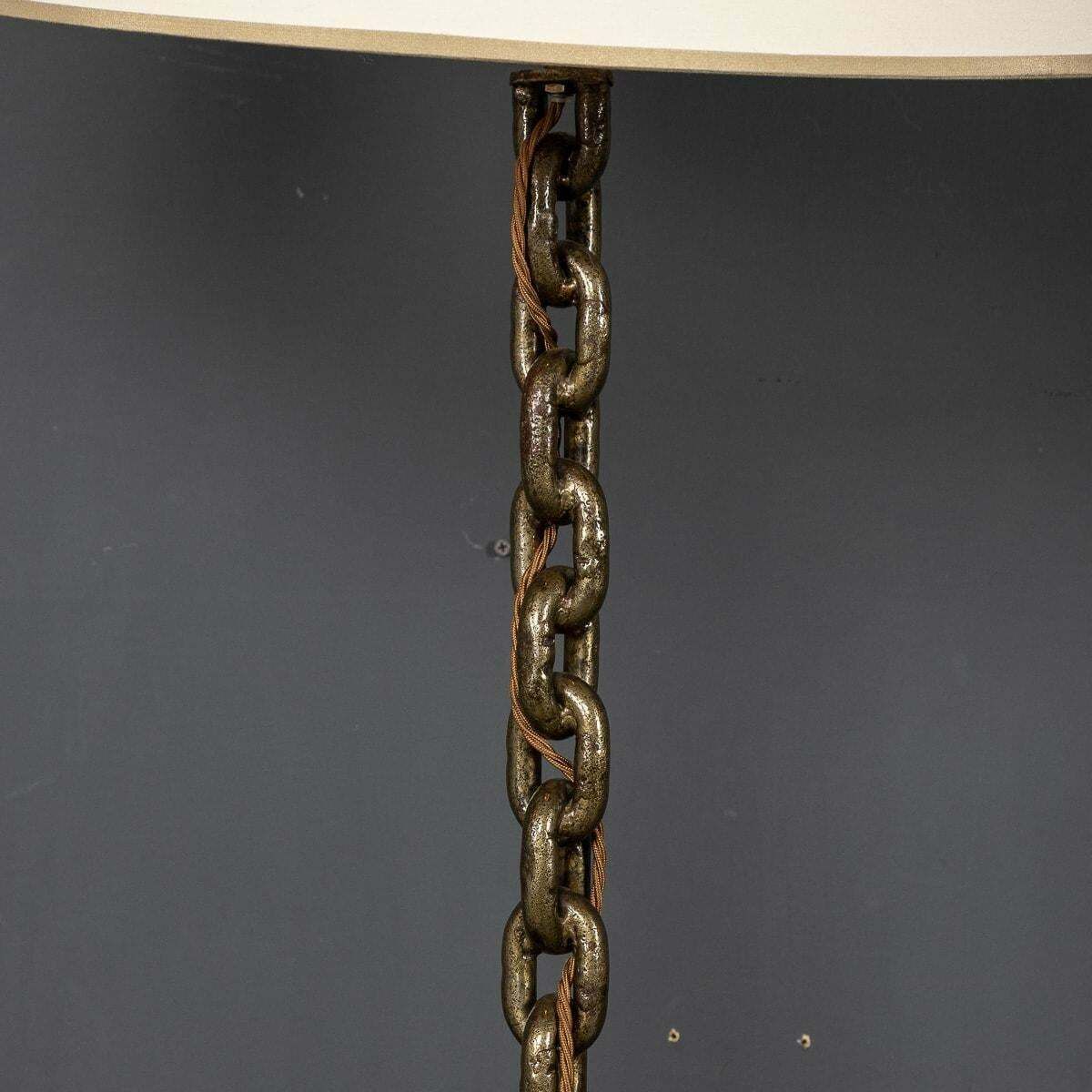 20th Century French Anchor Chain Freestanding Lamp With Shelves, C.1930 photo Lighting