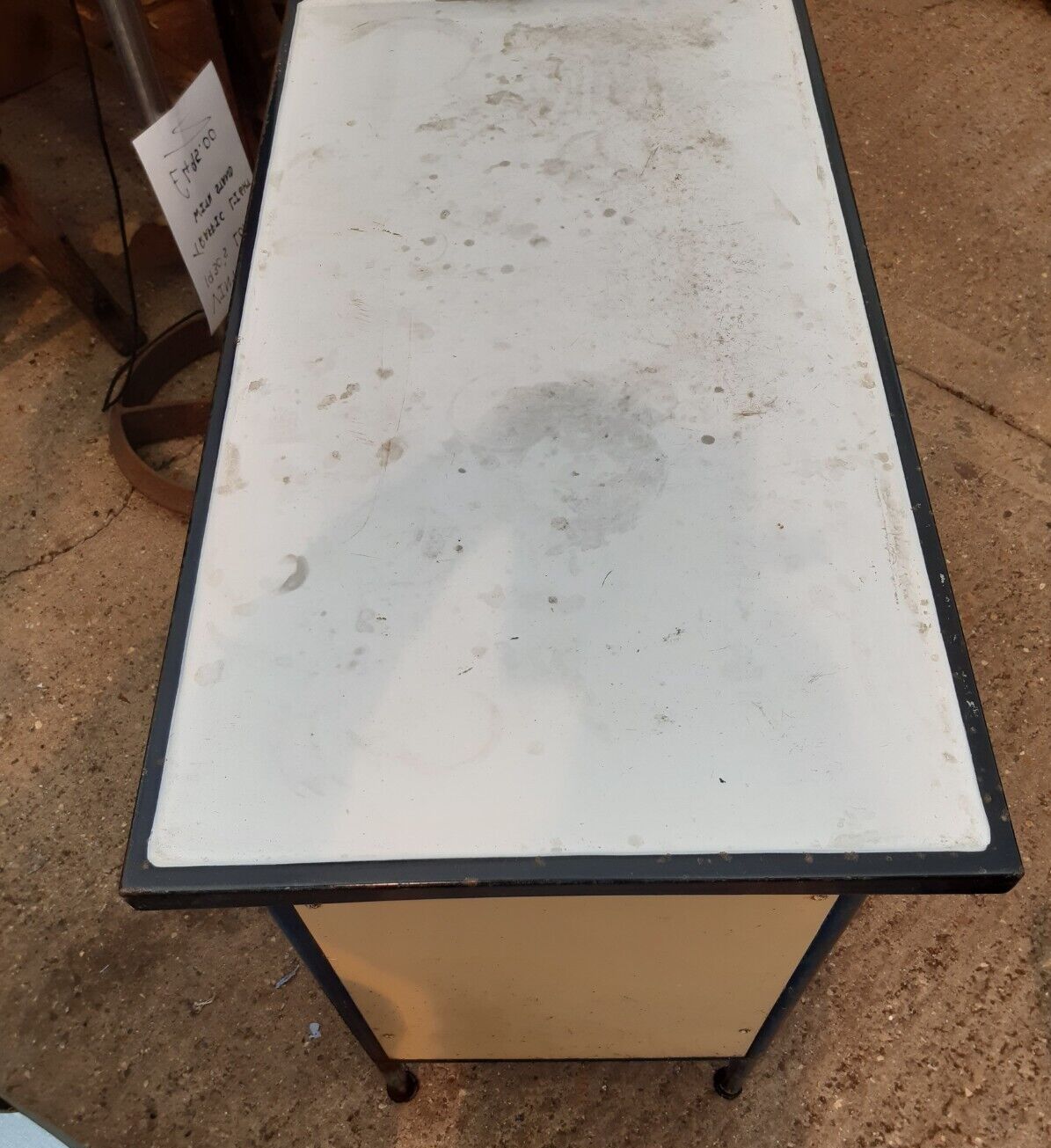 Mid Century Dean Bros Metal Enamel 2 Door Industrial Work Unit Storage Cupboard photo 55.0