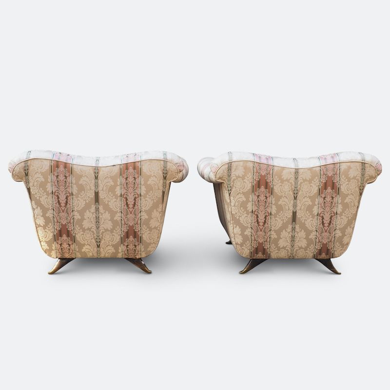 Pair Of Large Lounge Chairs Attributed To Guglielmo Ulrich Circa 1940 photo Furniture