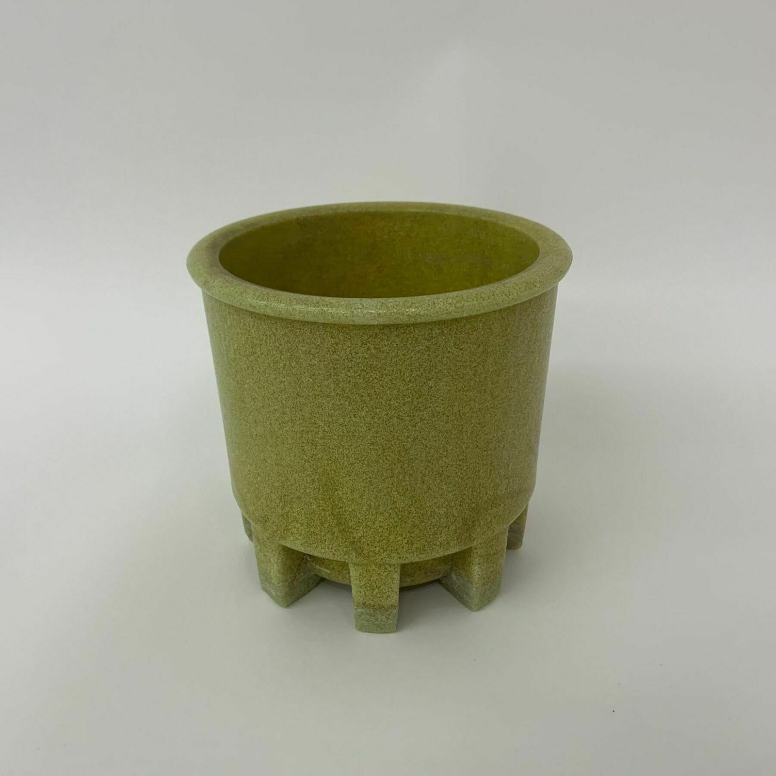 Antiek Leerdam Copier Cactuspotje In Geel Graniverglas, 1928 photo Woonaccessoires