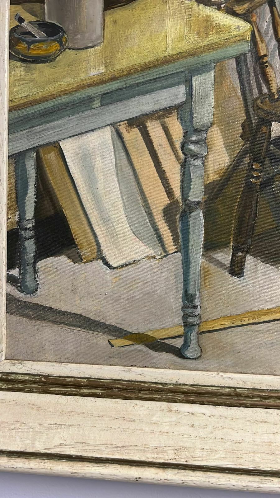 'Still Life Of A Chair In The Artist's Studio', Pat Jamieson, Oil On Board photo vinterior