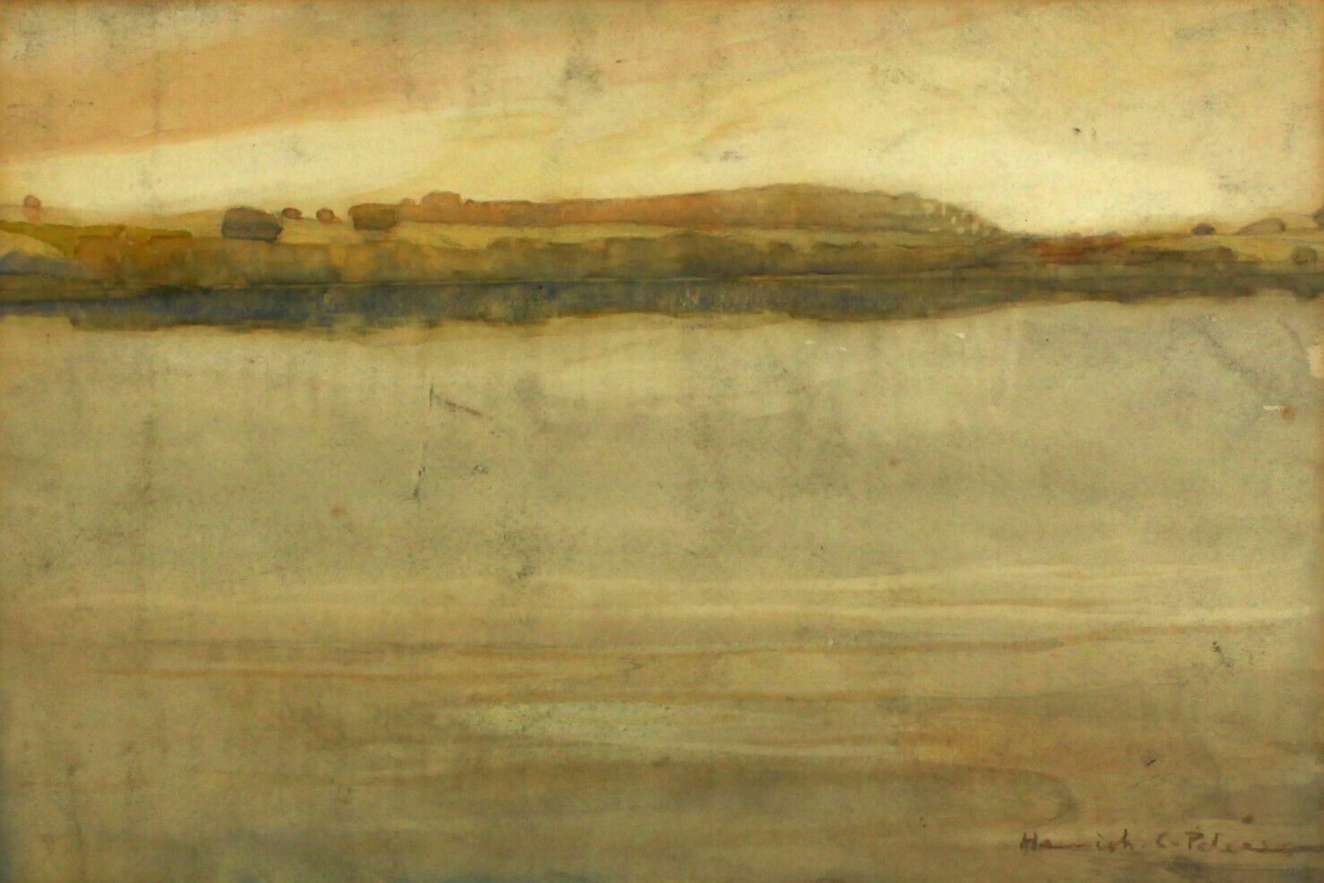 Watercolour On Paper By Hamish C Paterson. Lake View photo furniture