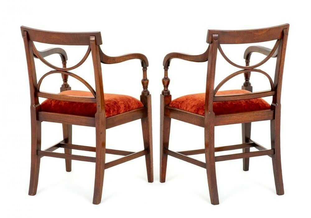 Pair Regency Arm Chairs Period Mahogany Antique photo Furniture