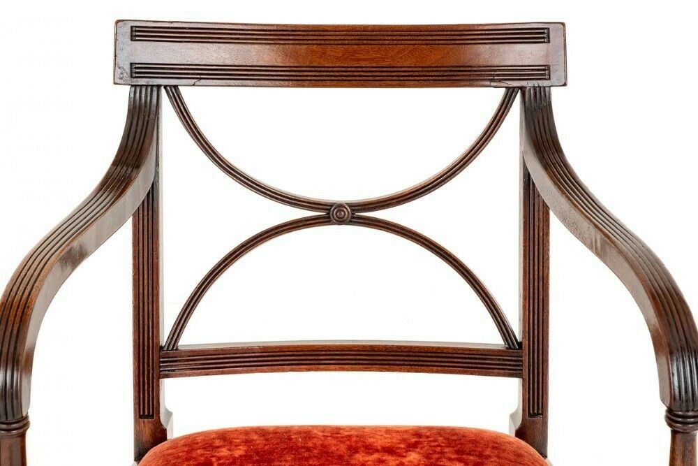 Pair Regency Arm Chairs Period Mahogany Antique photo buy