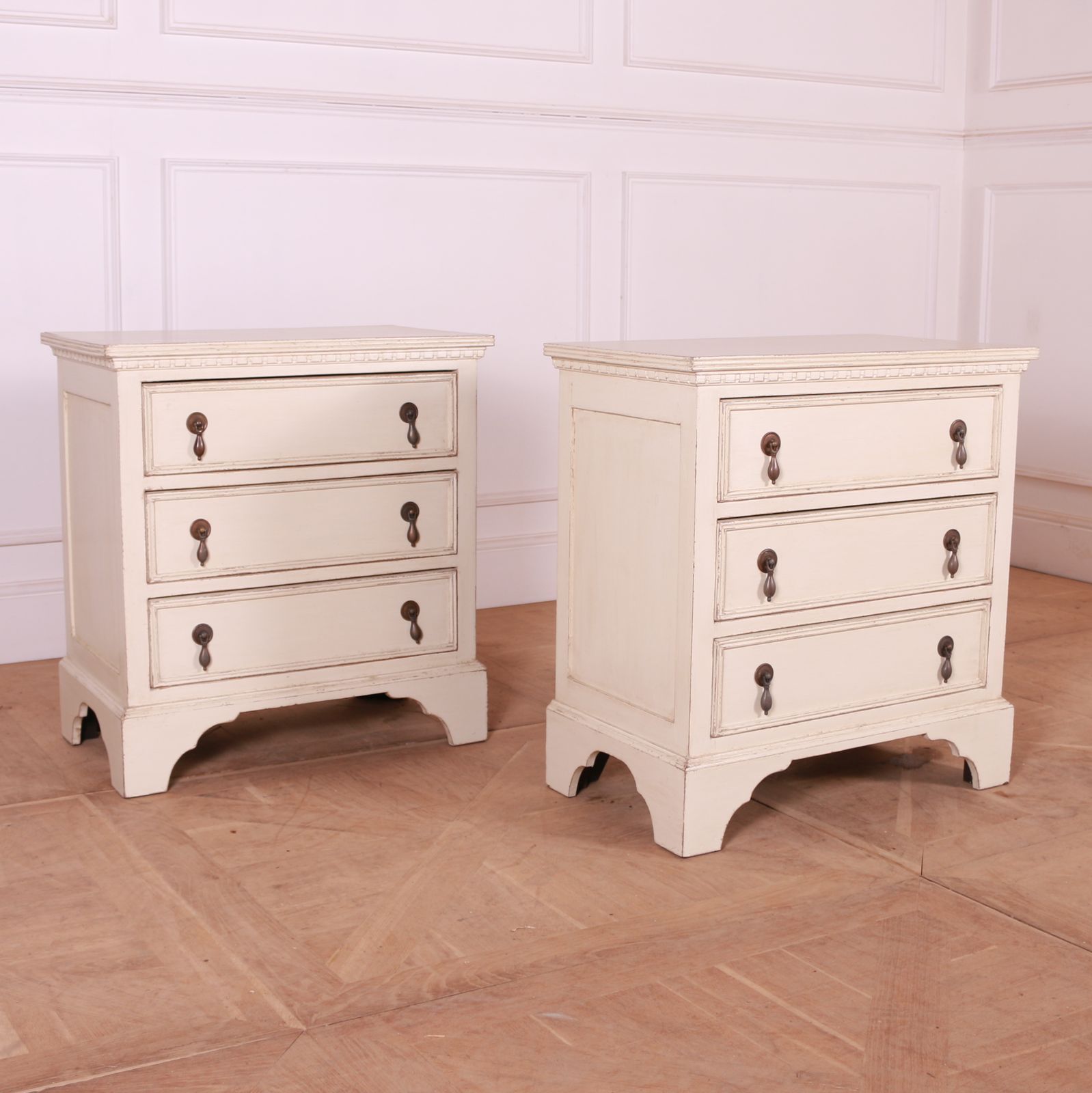 Pair Of Painted Bedside Chest Of Drawers photo Furniture