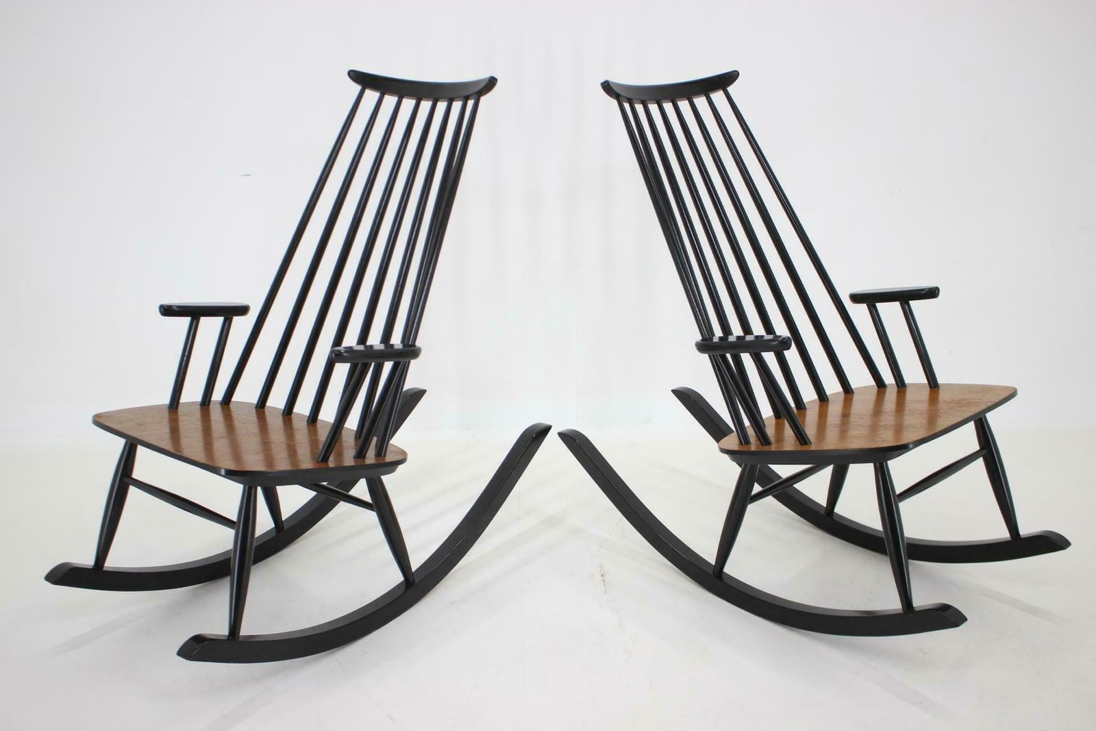 1960s Pair Of Varjonen Puunjalostus Beech Rocking Chair, Finland photo buy