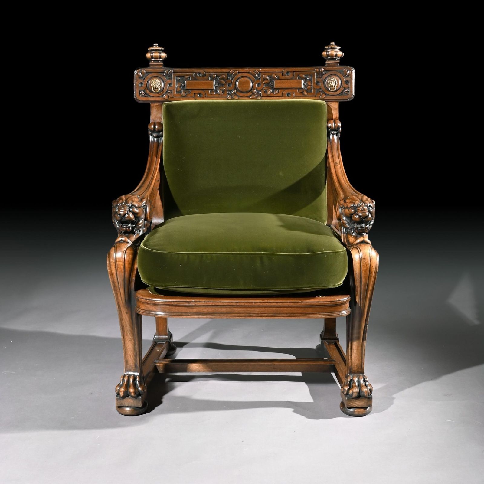 Rare 19th Century Lion Monopodia Armchair After Thomas Hope. photo 10750.0