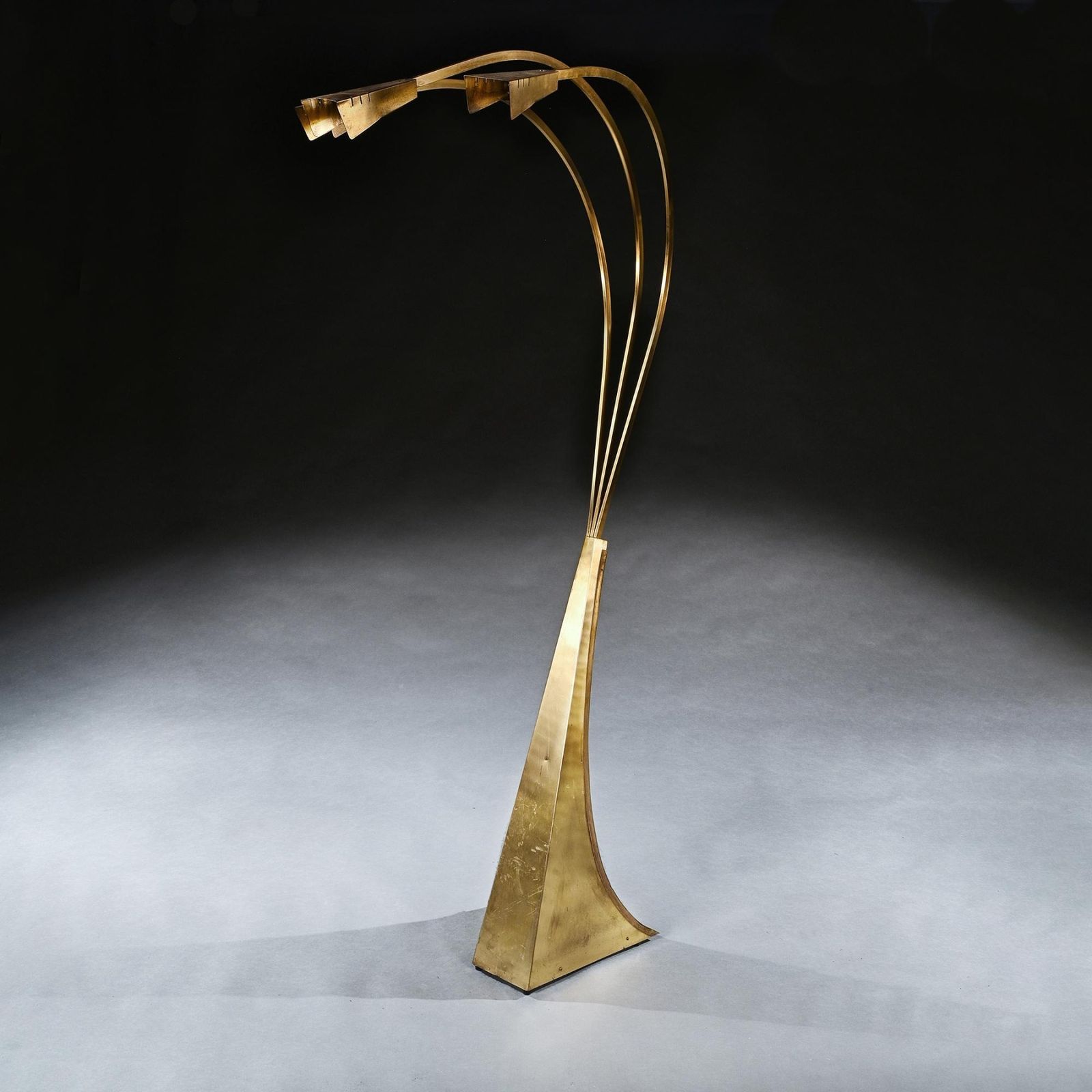 Mid 20th Century Italian Brass Three Arm Floor Lamp 1960 photo for sale