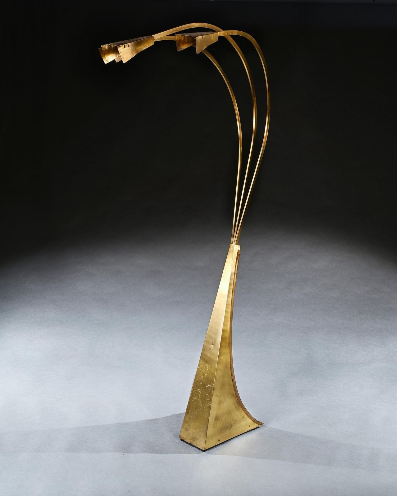 Mid 20th Century Italian Brass Three Arm Floor Lamp 1960 photo 3800.0