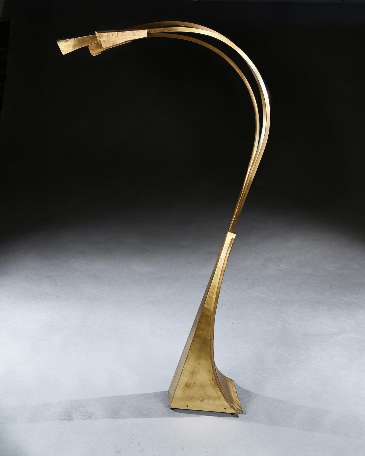 Mid 20th Century Italian Brass Three Arm Floor Lamp 1960 photo vinterior