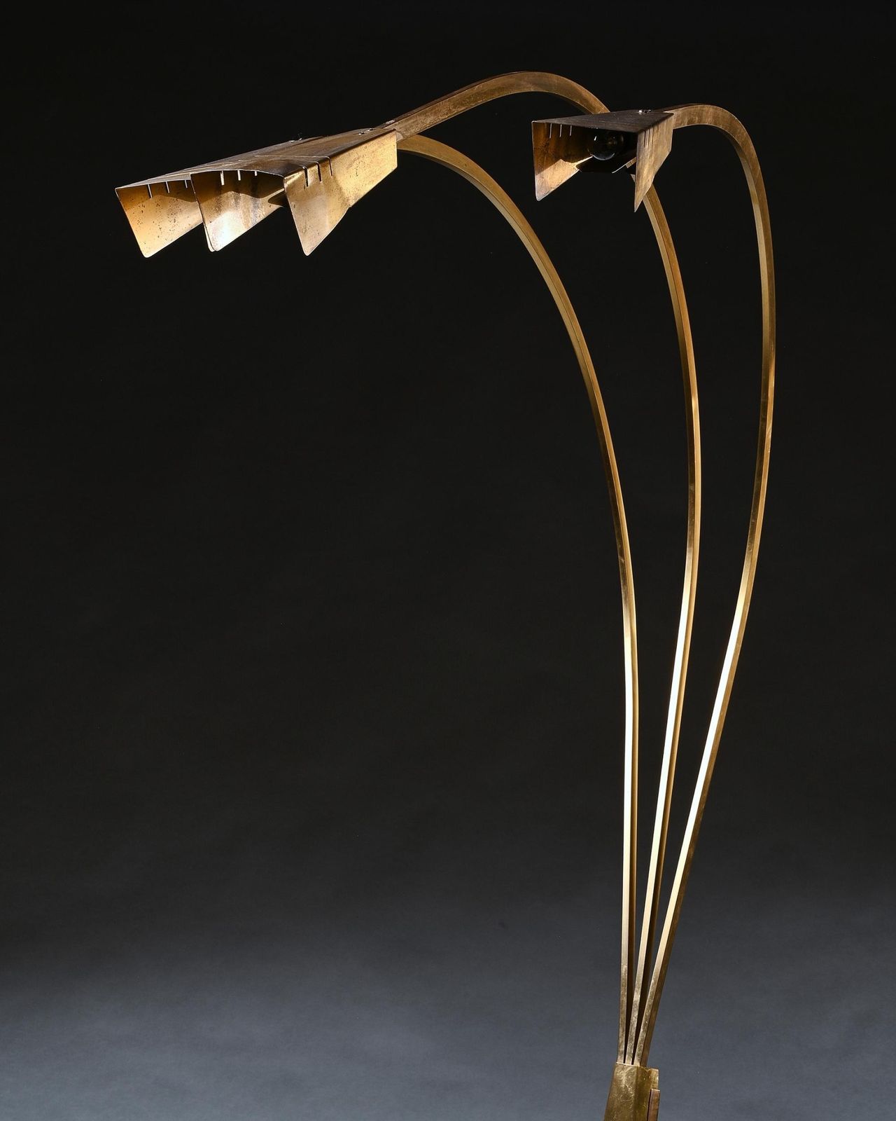 Mid 20th Century Italian Brass Three Arm Floor Lamp 1960 photo vintage
