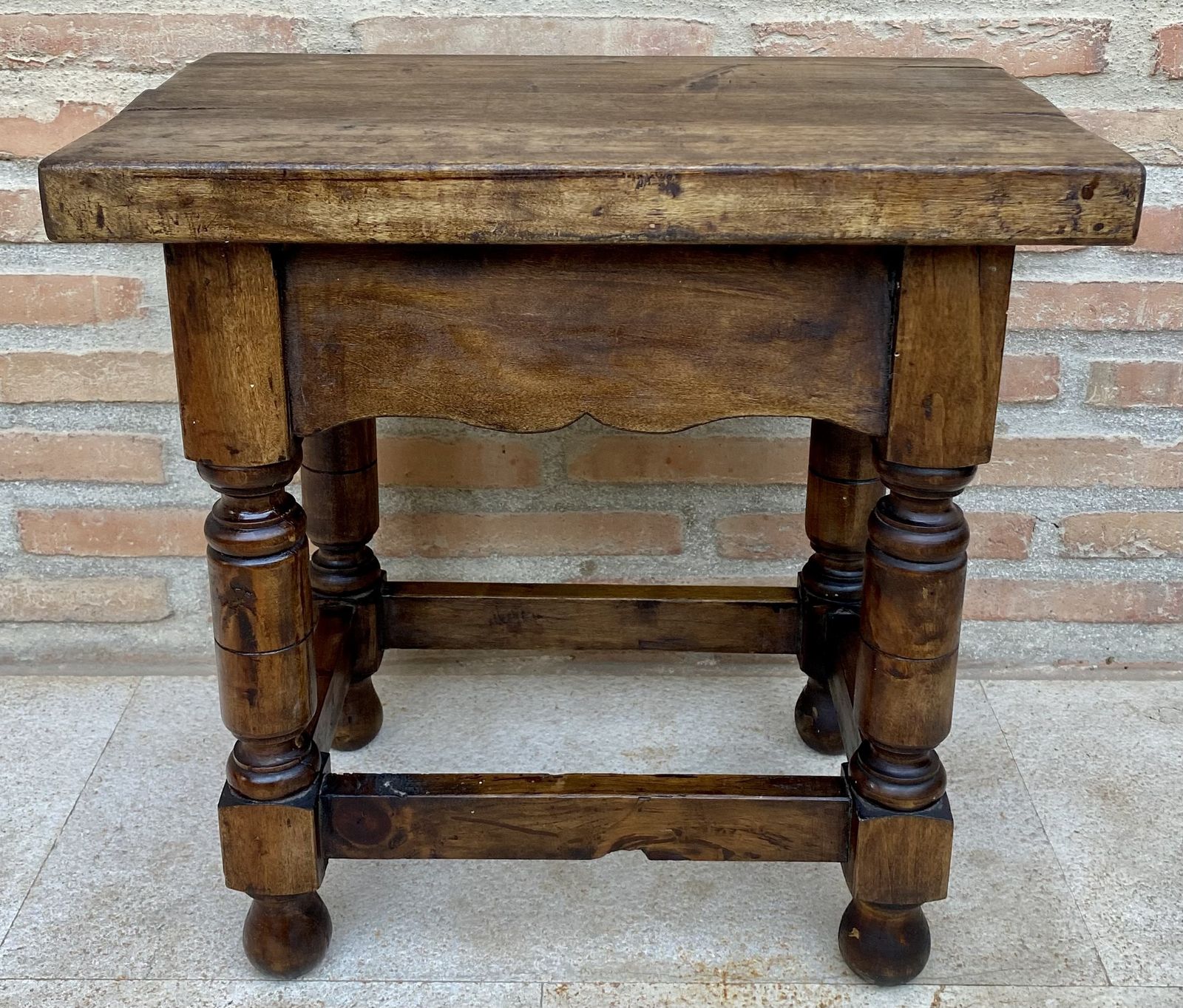 photo furniture 20th Century Spanish Nightstand Or Bedside With Carved Drawer And Iron Hardware