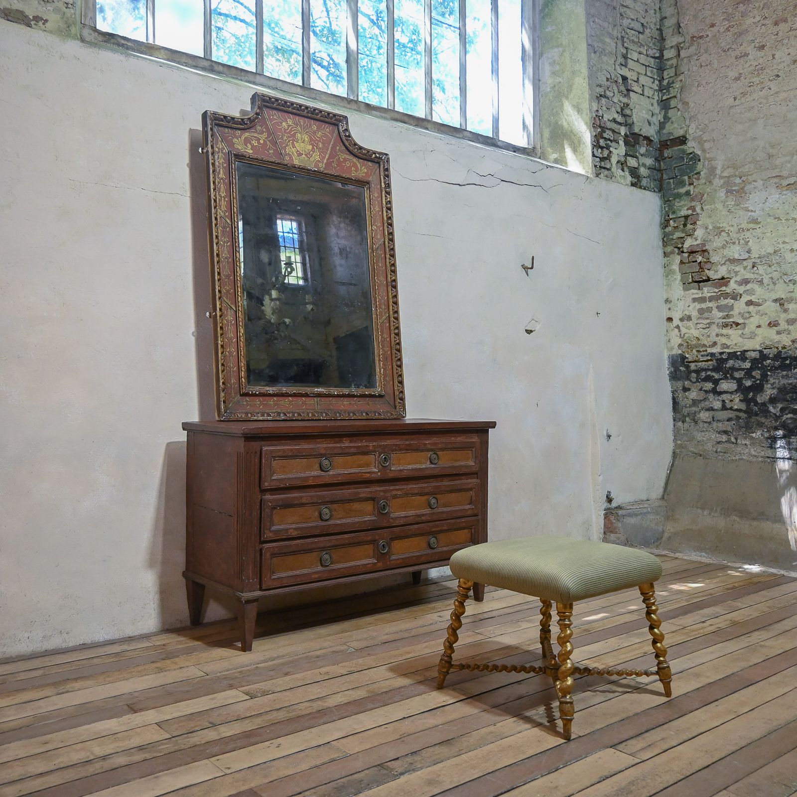 photo for sale Louis XVI Original Painted Commode   Chest Of Drawers