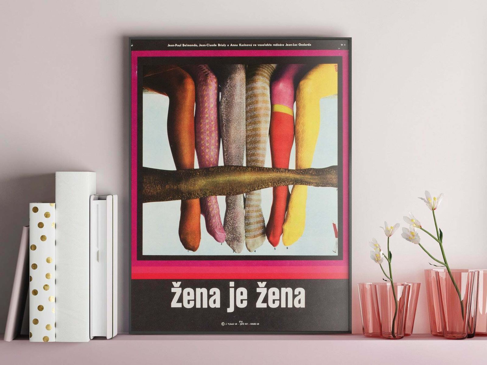 A Woman Is A Woman 1968 Czech A3 Film Poster, Josef Vyletal photo furniture