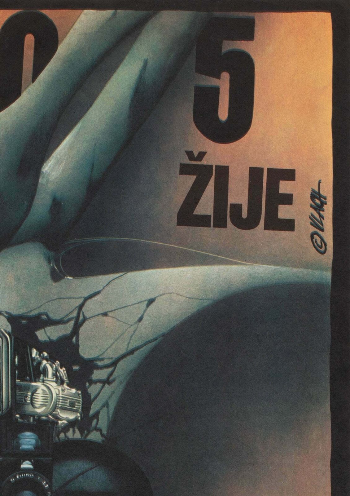 Short Circuit 1989 Czech A3 Film Poster, Zdenek Vlach photo Art