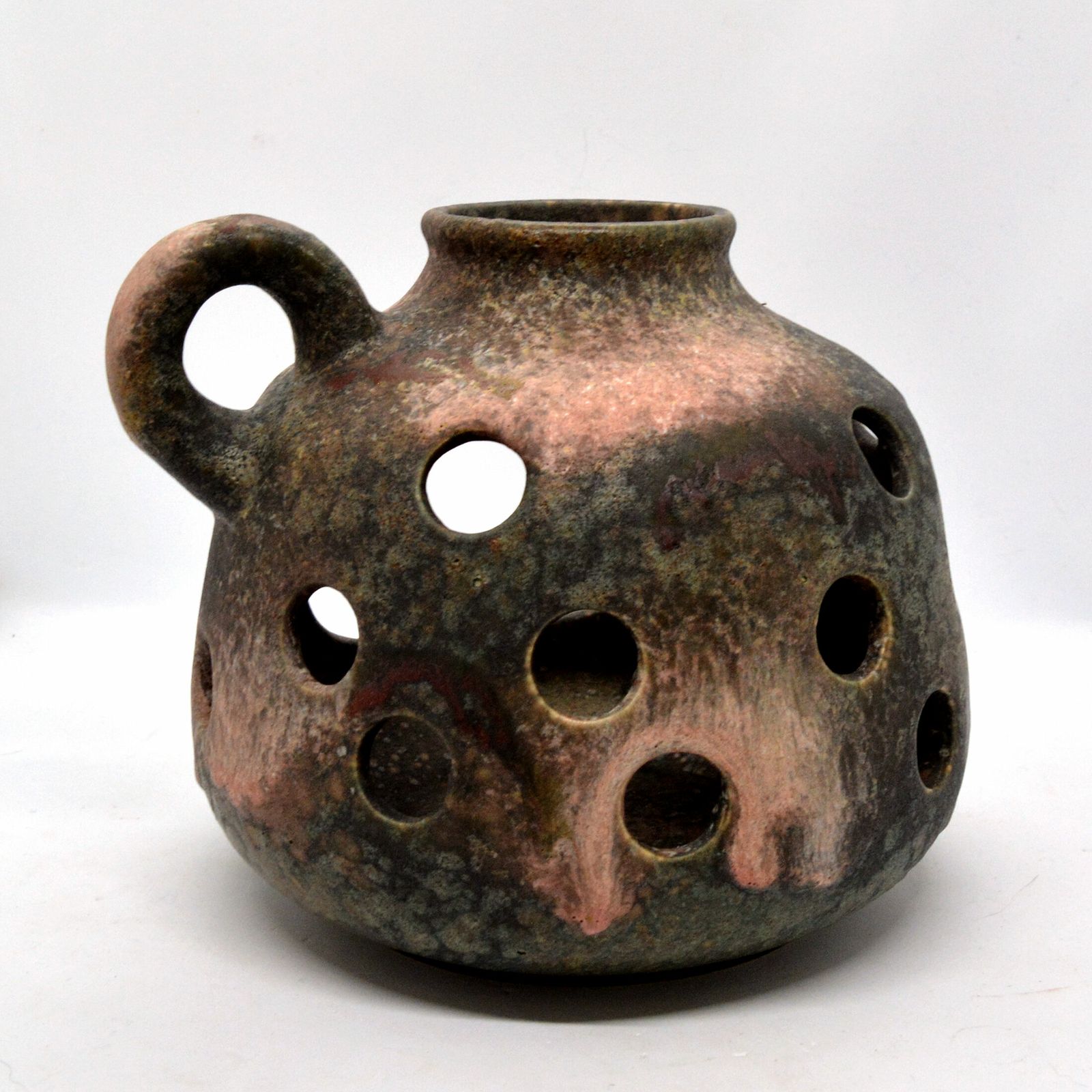 1970s Organic Modern Ceramic Oil Chimney, Ruscha Art, Germany photo furniture