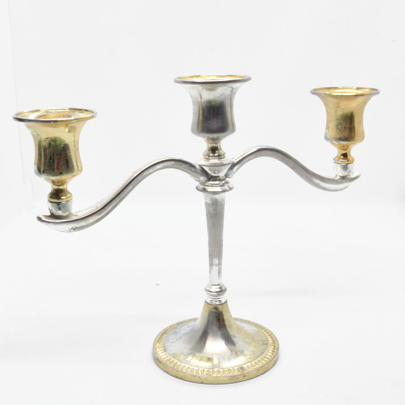Three Branched Plated Candlestick, France Of The South Of The 20th Century photo vinterior