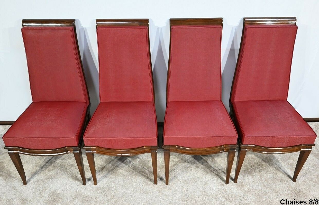 Suite Of 8 Chairs In Solid Beech, Attributed To J.Leleu, Art Deco – 1940 photo 12102.5