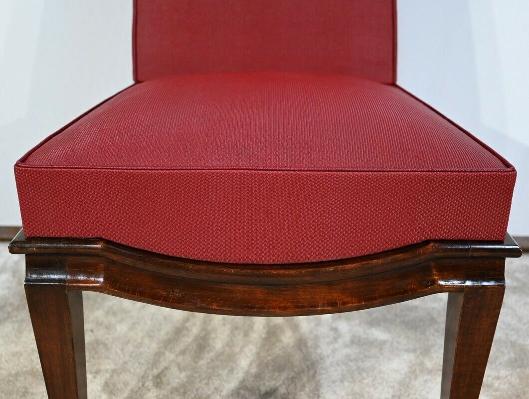 Suite Of 8 Chairs In Solid Beech, Attributed To J.Leleu, Art Deco – 1940 photo buy