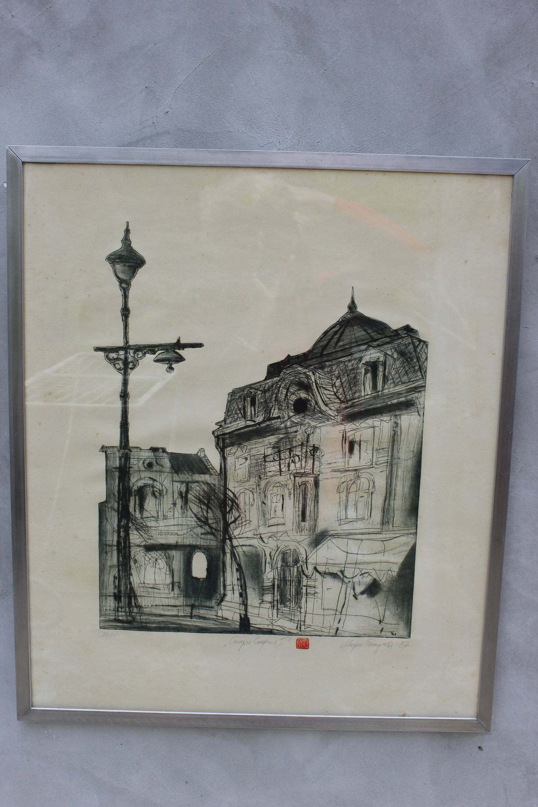 Original Collage Drawing Black And White Art Deco Houses, '87, Signed By Yavora Petrova photo furniture