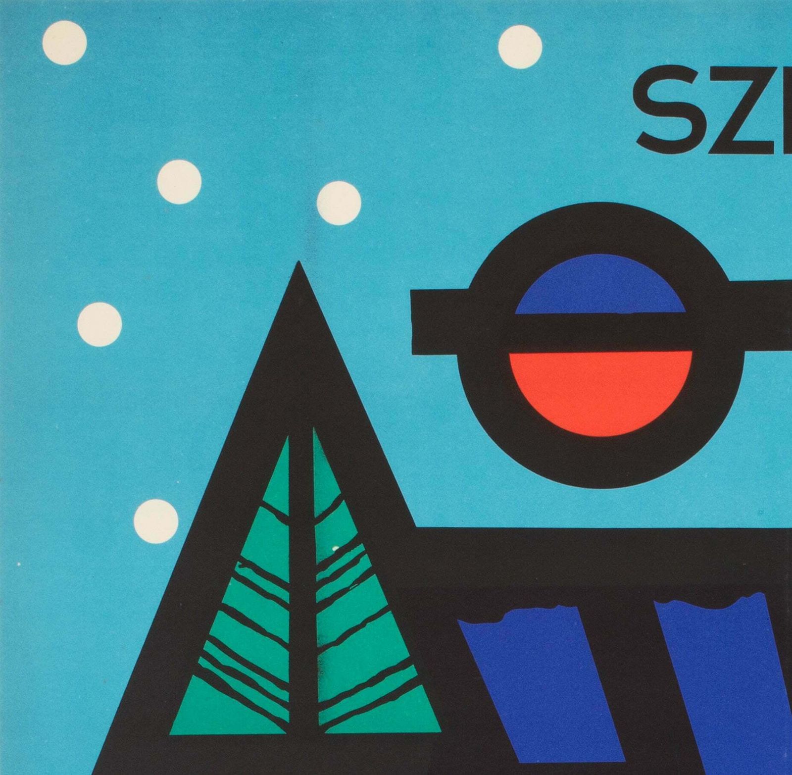 Bring Joy 1965 Christmas Shopping Hungarian Advertising Poster, Sandor Lengyel photo for sale