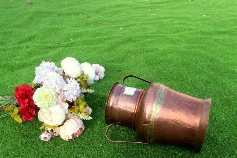 Antique Quality French Hammered Copper Pitcher/ Planter/Jar 18th C 31 X 26 Cm