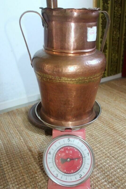 Home Decor Antique Quality French Hammered Copper Pitcher/ Planter/Jar 18th C 31 X 26 Cm photo