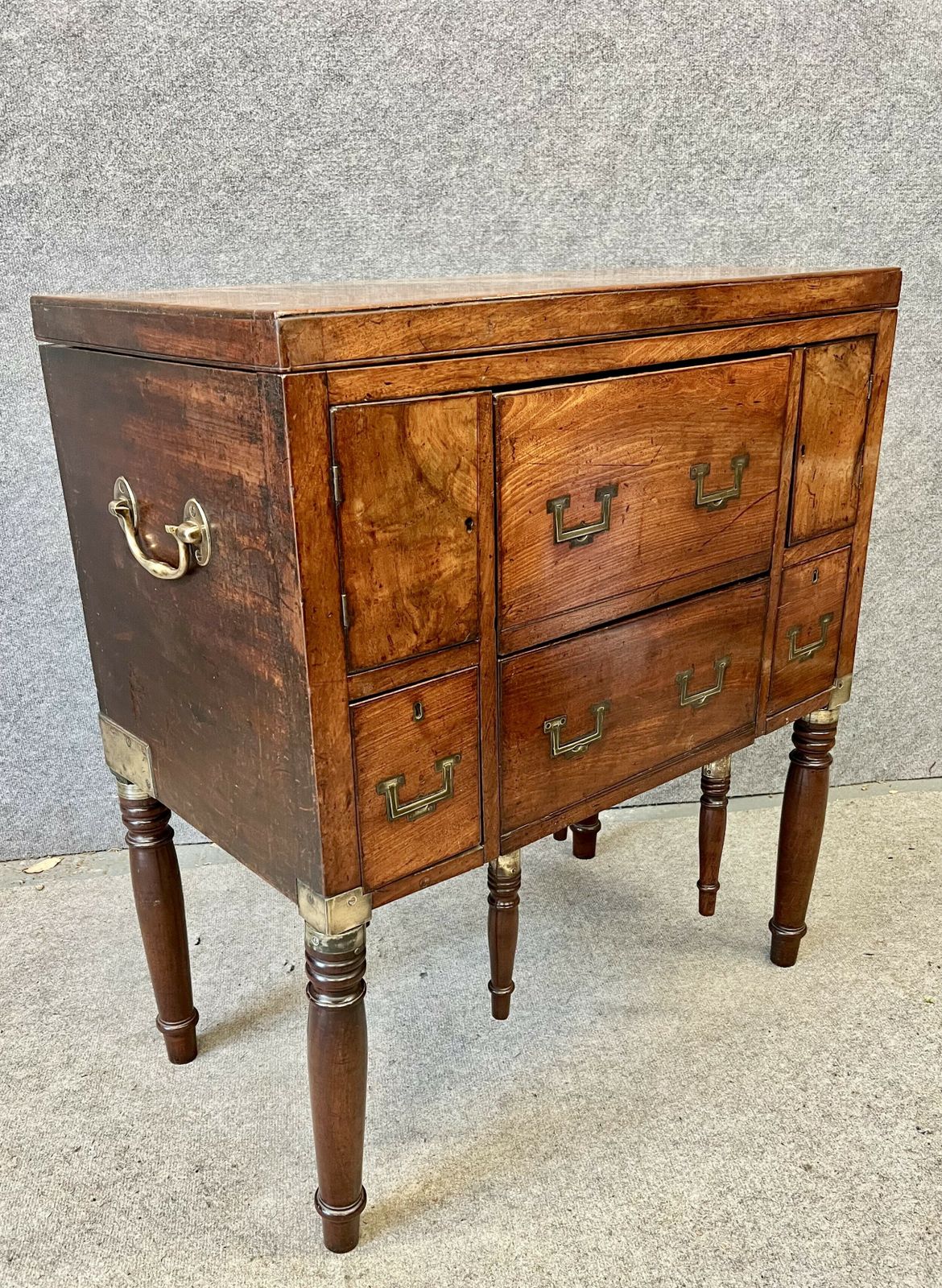 Unusual George III Mahogany Campaign Dressing Chest photo furniture