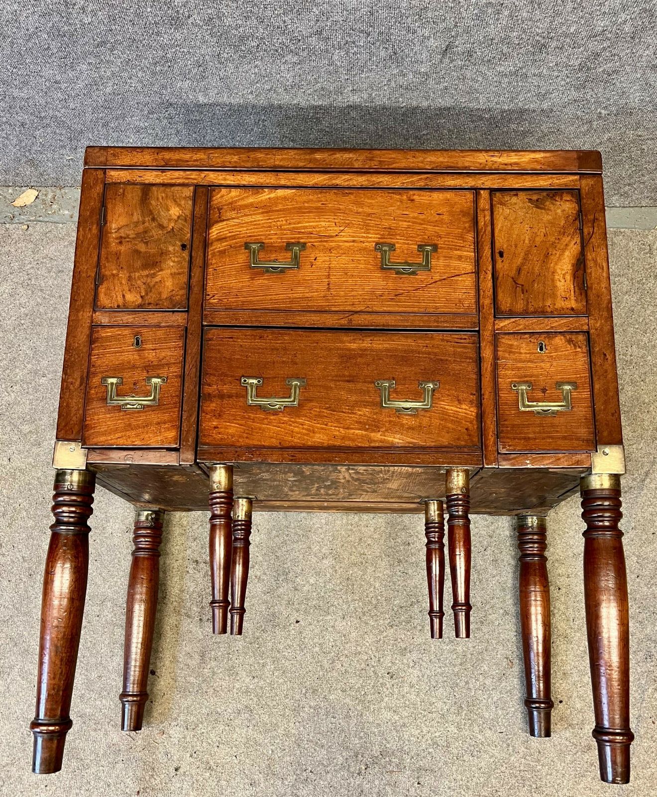 Unusual George III Mahogany Campaign Dressing Chest photo vintage