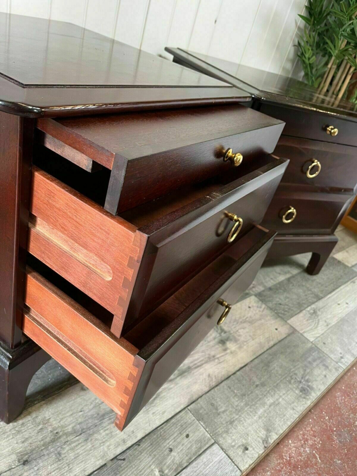 Vintage Stag Pair Of Bedside Drawers Custom Painted photo furniture