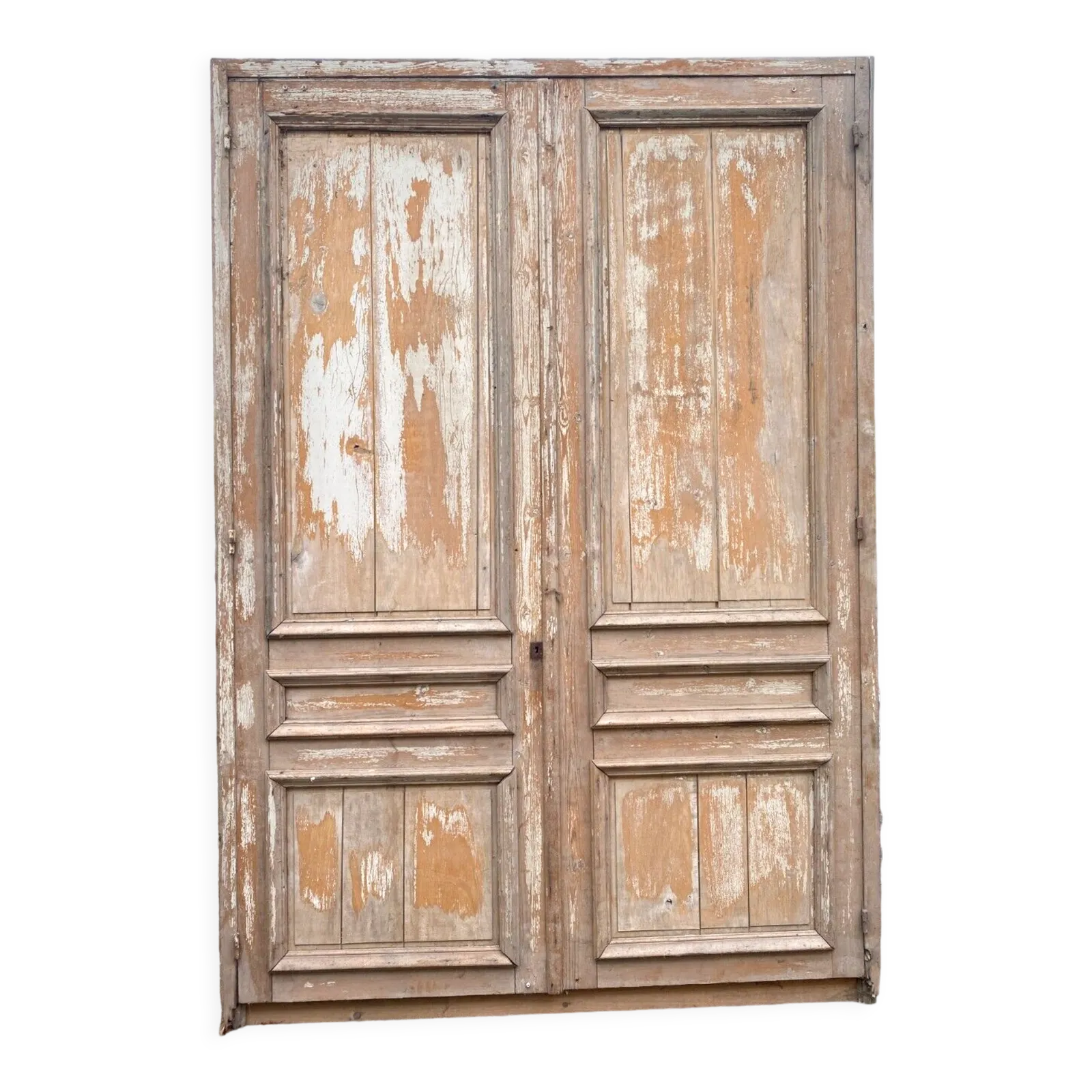 20th Century Solid Fir Double Door Cupboard Front
