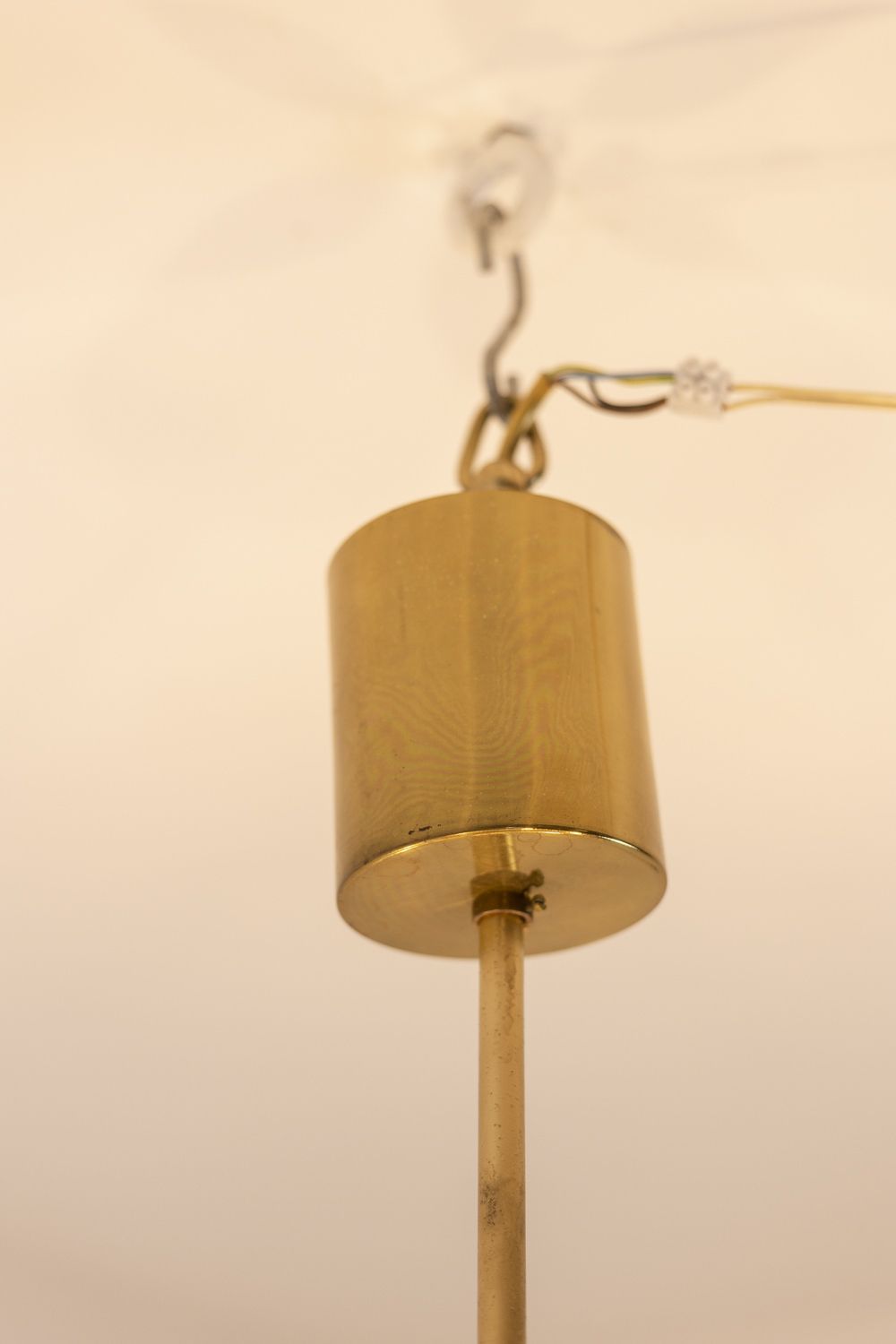 4300.0 Chandelier In Golden Brass And Blown Glass, 1970s photo