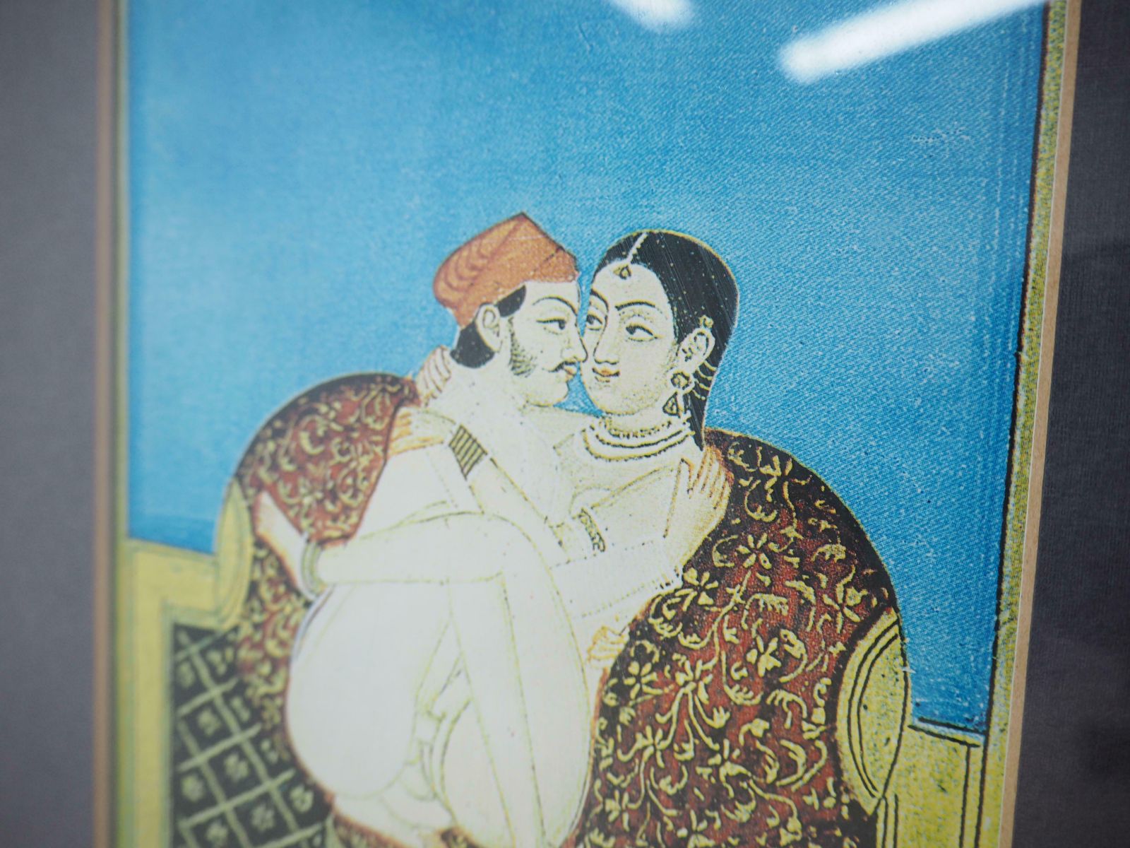Vintage Japanese Kamasutra Pictures In Wood Frame, 1980s photo vintage