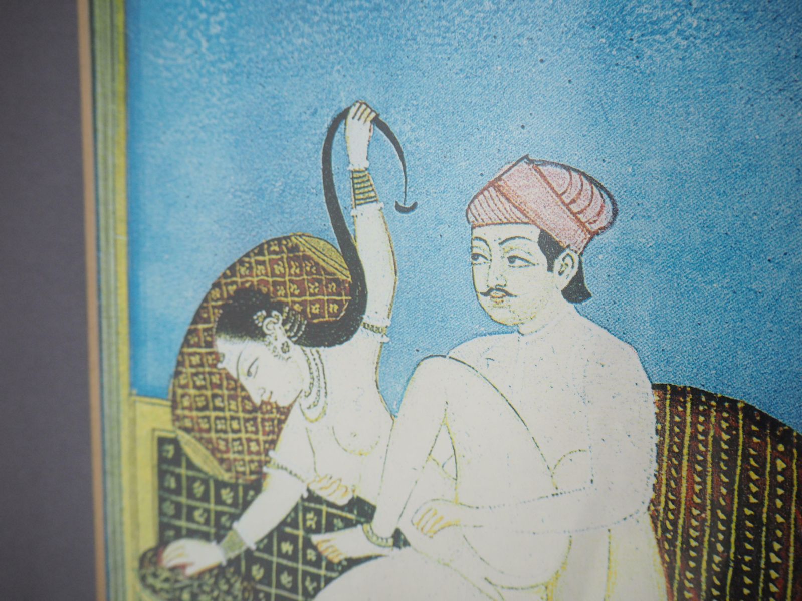 288.0 Vintage Japanese Kamasutra Pictures In Wood Frame, 1980s photo