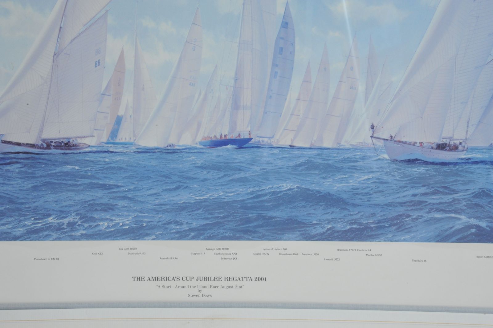A Very Large Superb Vintage America's Cup 2001 Signed Limited Edition Print By Steven Dews photo vinterior
