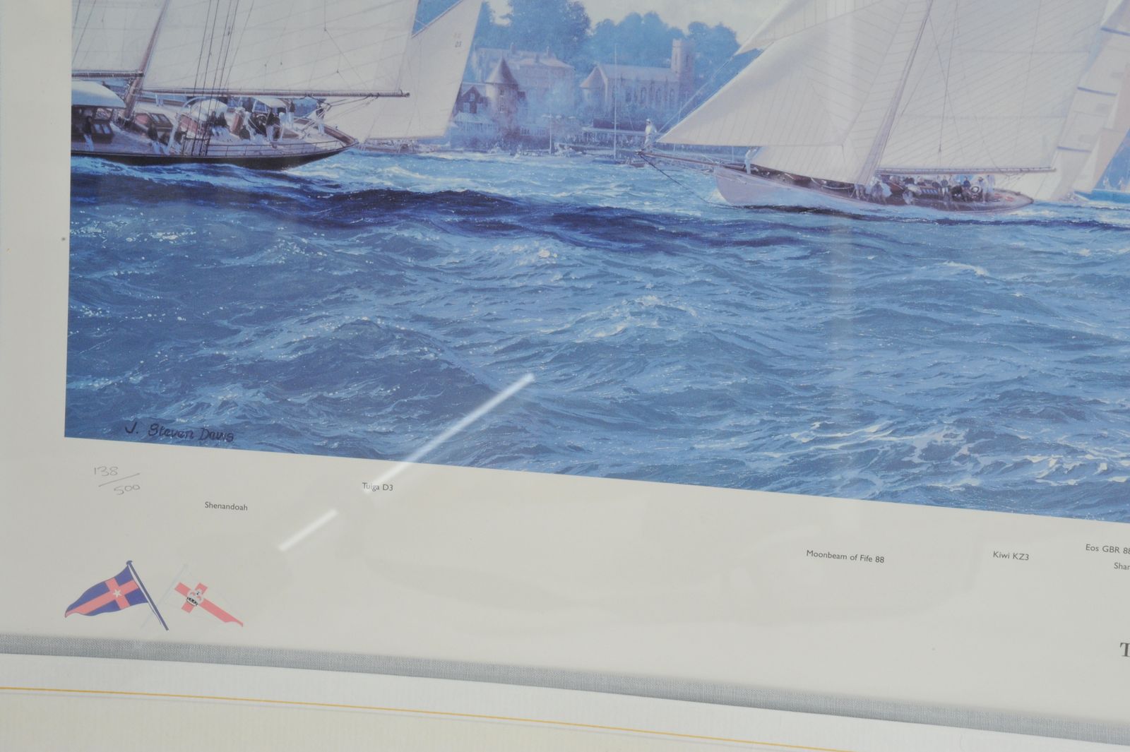 525.0 A Very Large Superb Vintage America's Cup 2001 Signed Limited Edition Print By Steven Dews photo