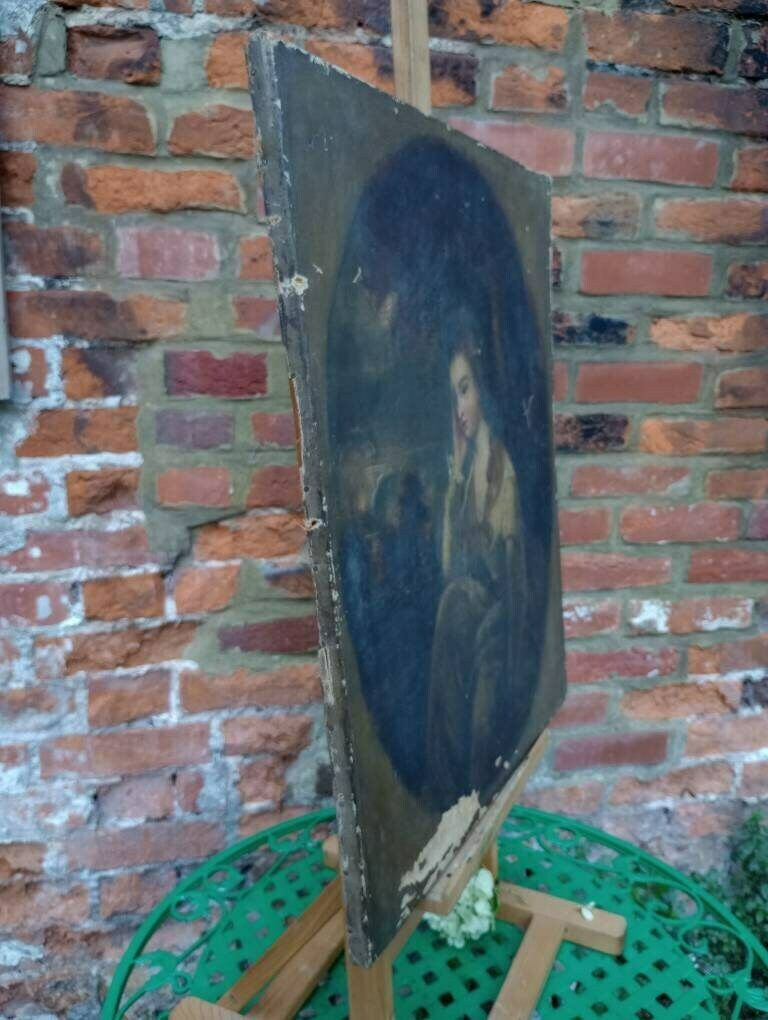 Beautiful Antique Georgian Oil Portrait Painting By Follower Of Gainsborough photo 495.0