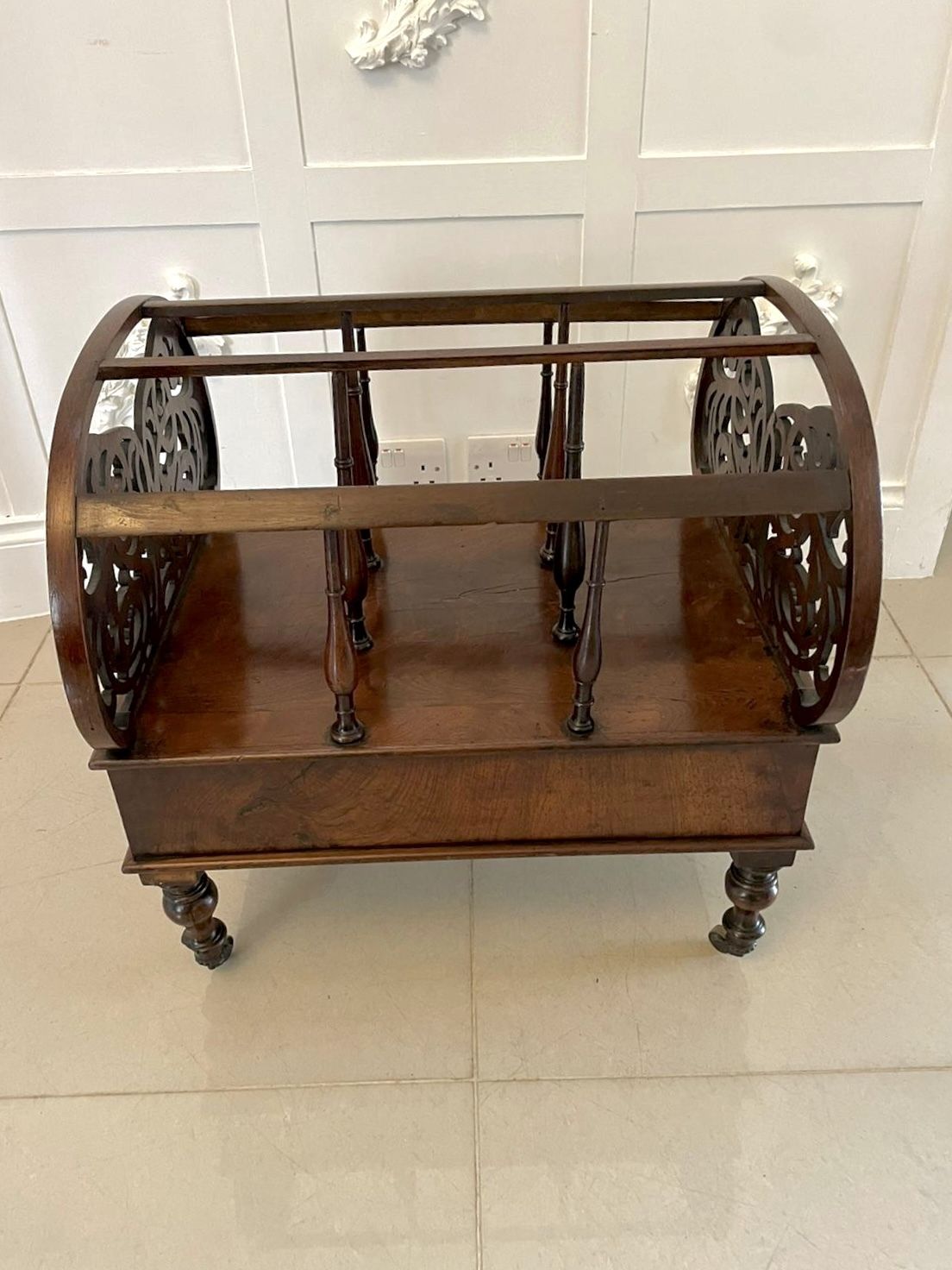 Large Antique  Freestanding Burr Walnut Canterbury photo buy