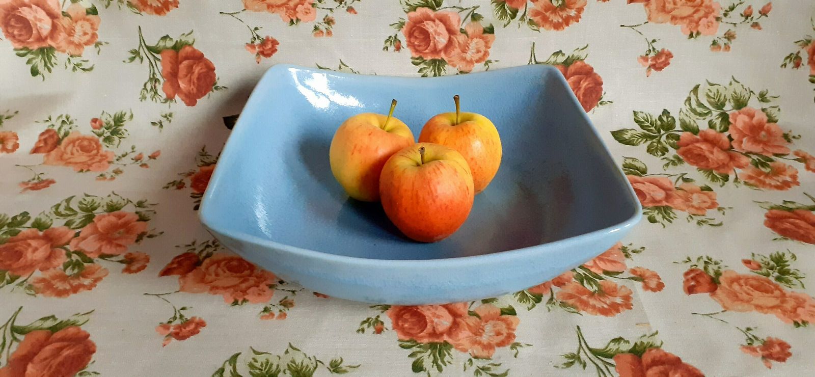 Blue Mid Century Studio Pottery Bowl By Ernestine Cannon photo vintage
