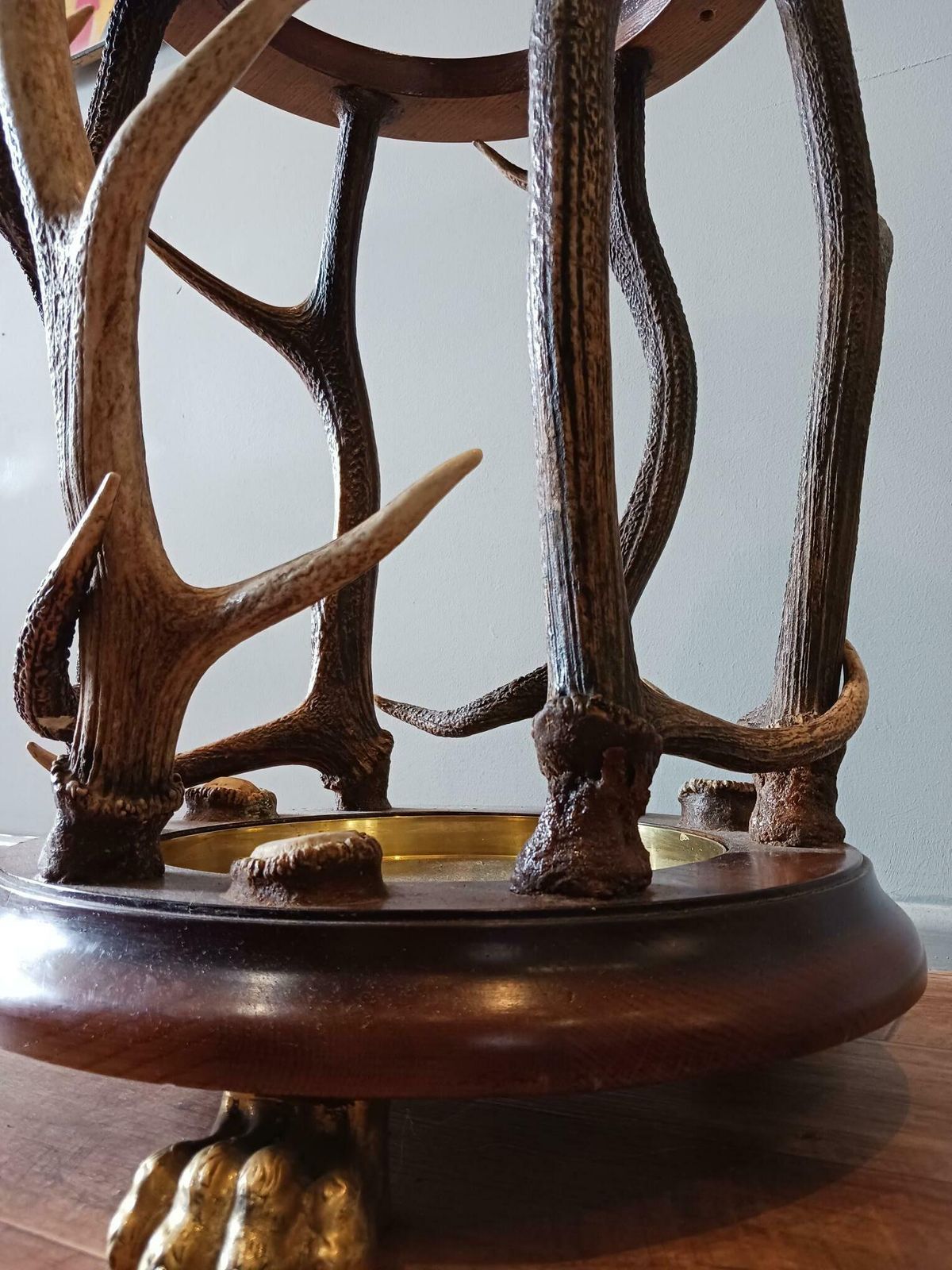 Anthony Redmile Umbrella Stick Stand, Antler, Hardwood & Brass photo for sale