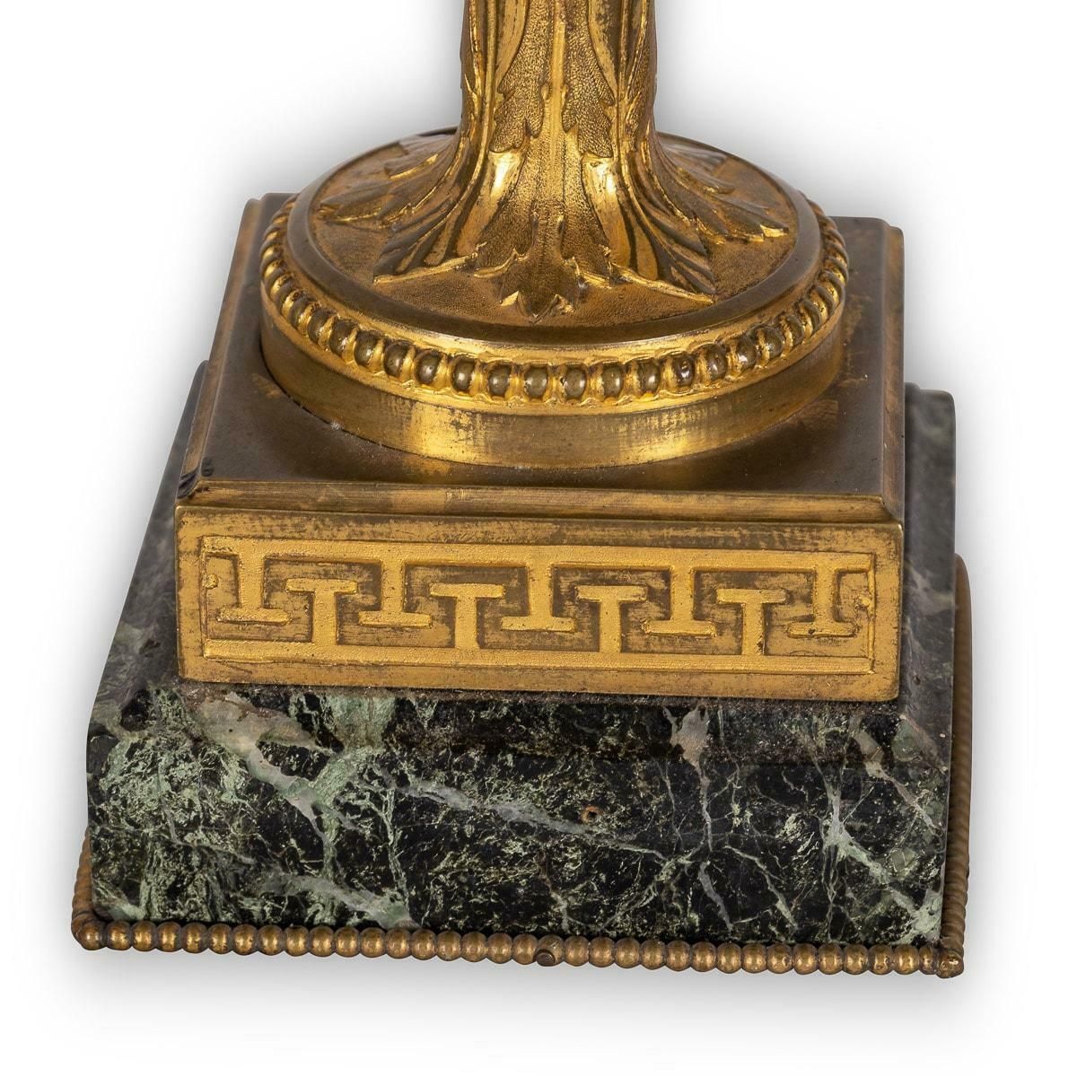 4495.0 19th Century French Napoleon III Ormolu & White Marble Urns, C.1850 photo