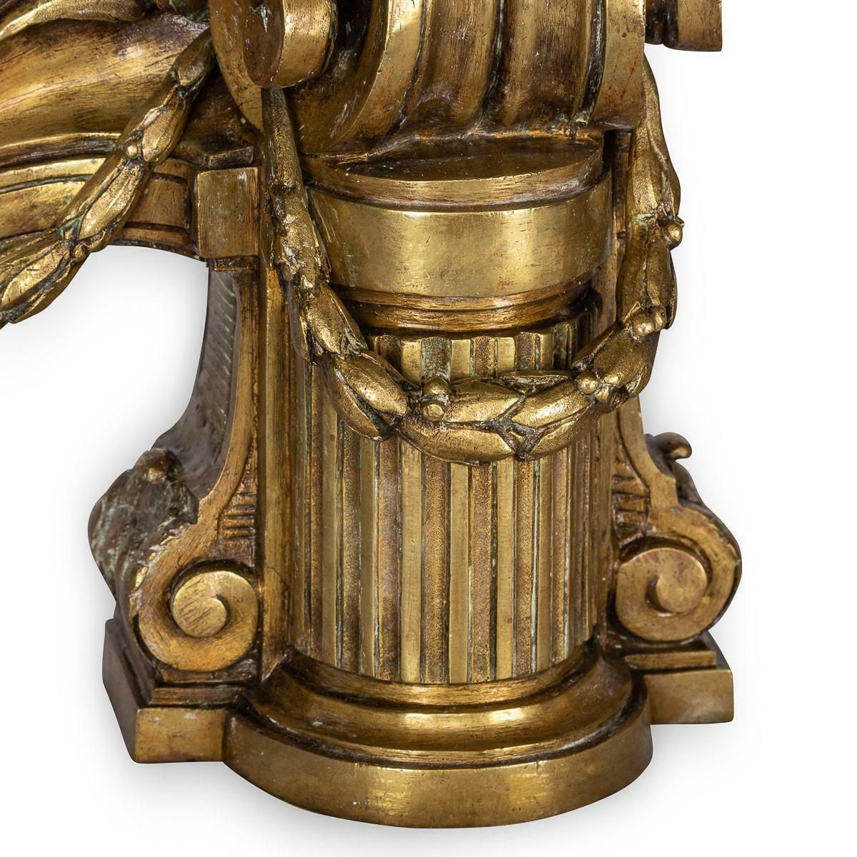 18th Century French Pair Of Ormolu Bronze Fireplace Chenets, C.1750 photo vinterior