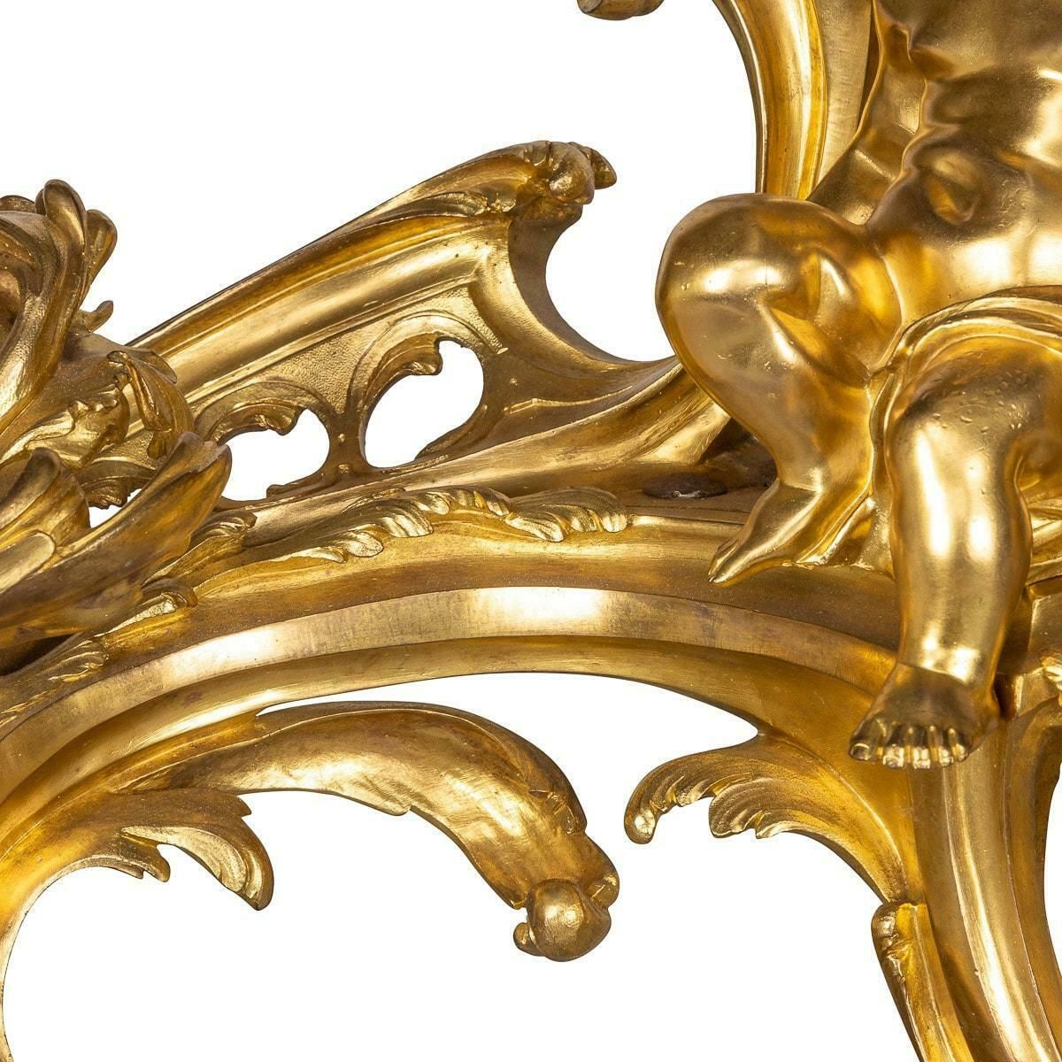 19th Century French Pair Of Ormolu Bronze Fireplace Chenets, C.1850 photo vinterior