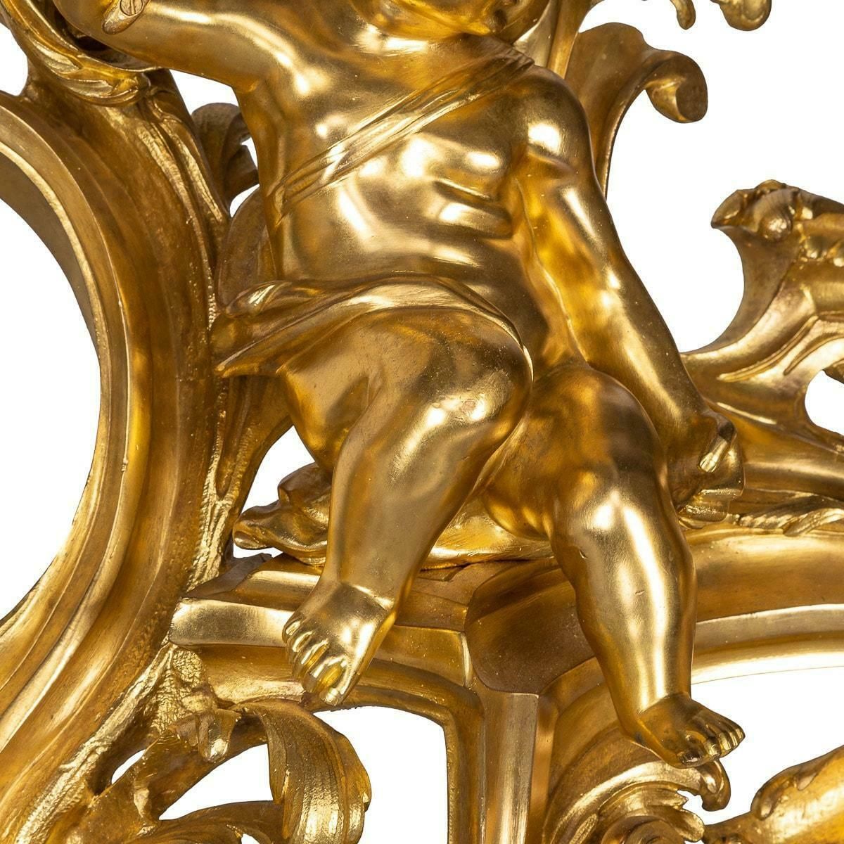 photo for sale 19th Century French Pair Of Ormolu Bronze Fireplace Chenets, C.1850
