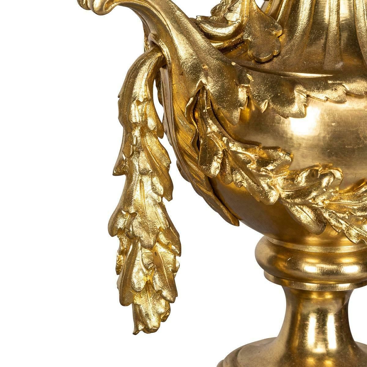 photo vintage 19th Century French Pair Of Ormolu Bronze Fireplace Chenets, C.1840