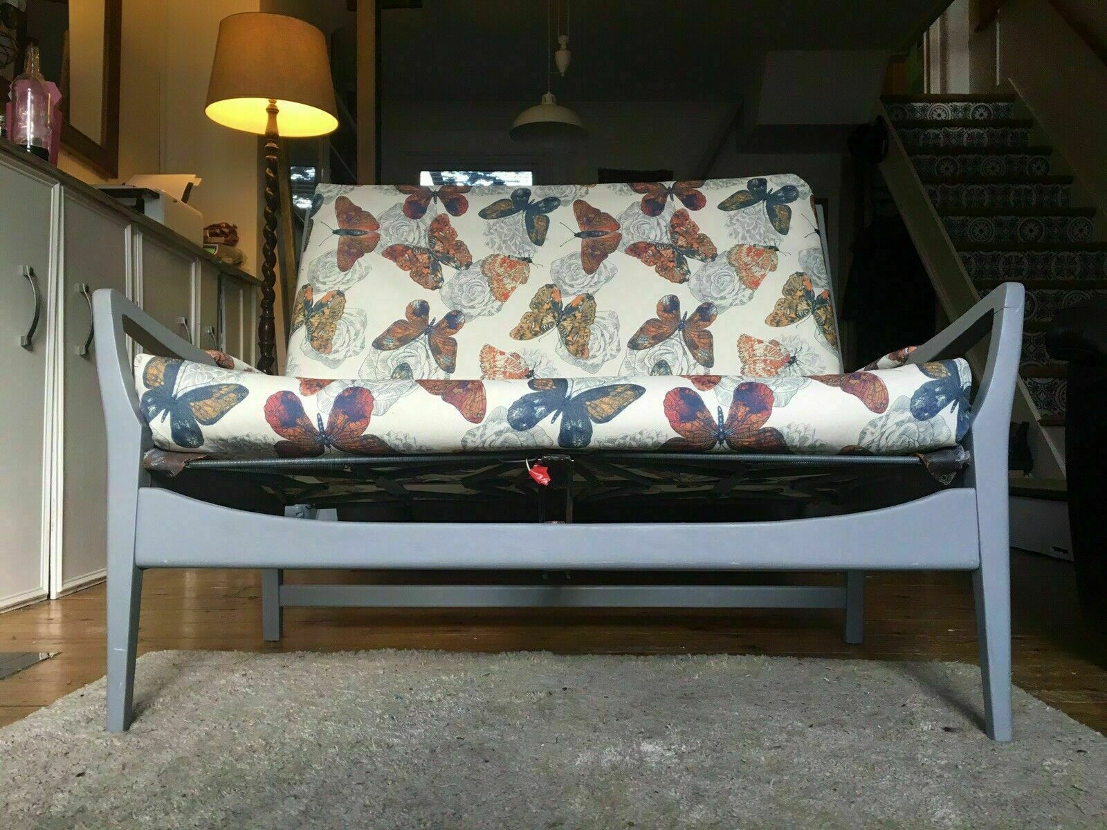 Mid Century Cintique Reupholstered Loveseat photo furniture