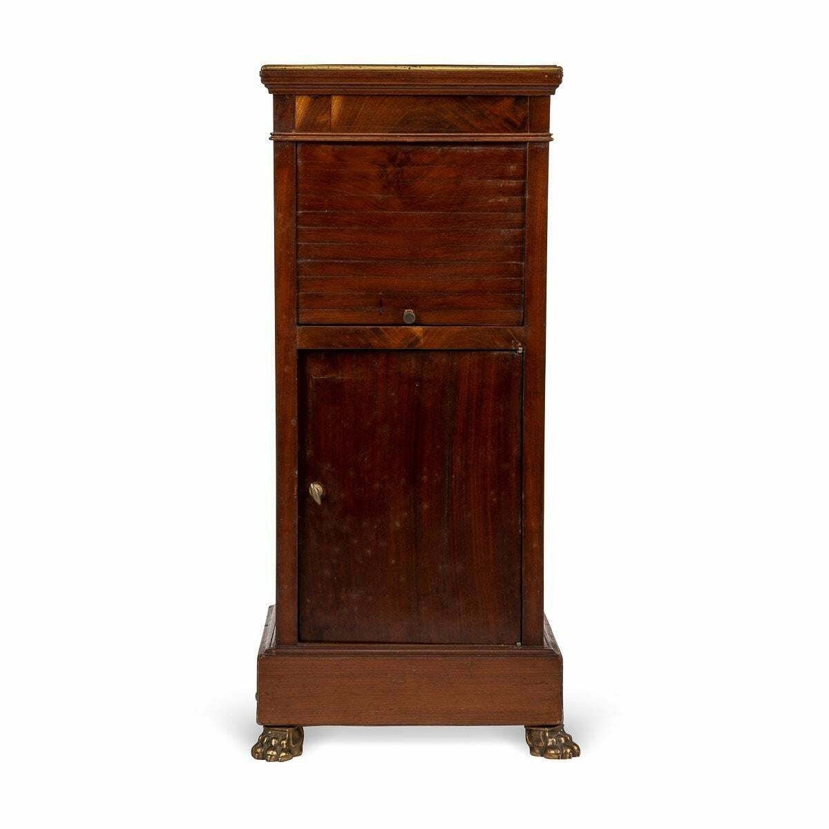 19th Century French Empire Style Ormolu Mounted Wood & Marble Pedestal, C.1890 photo Home Decor