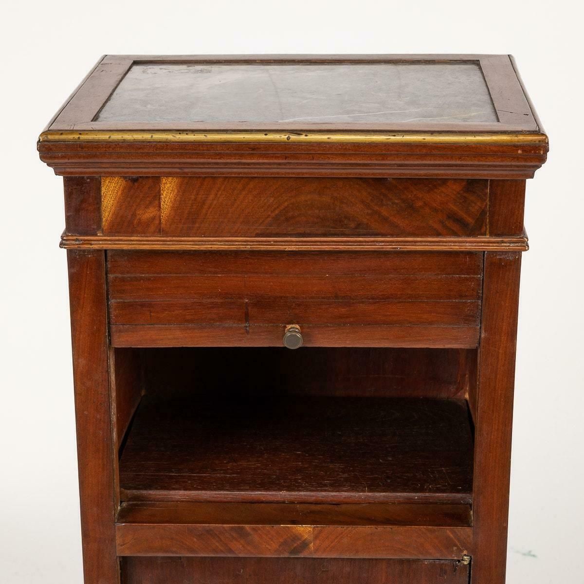 photo vinterior 19th Century French Empire Style Ormolu Mounted Wood & Marble Pedestal, C.1890