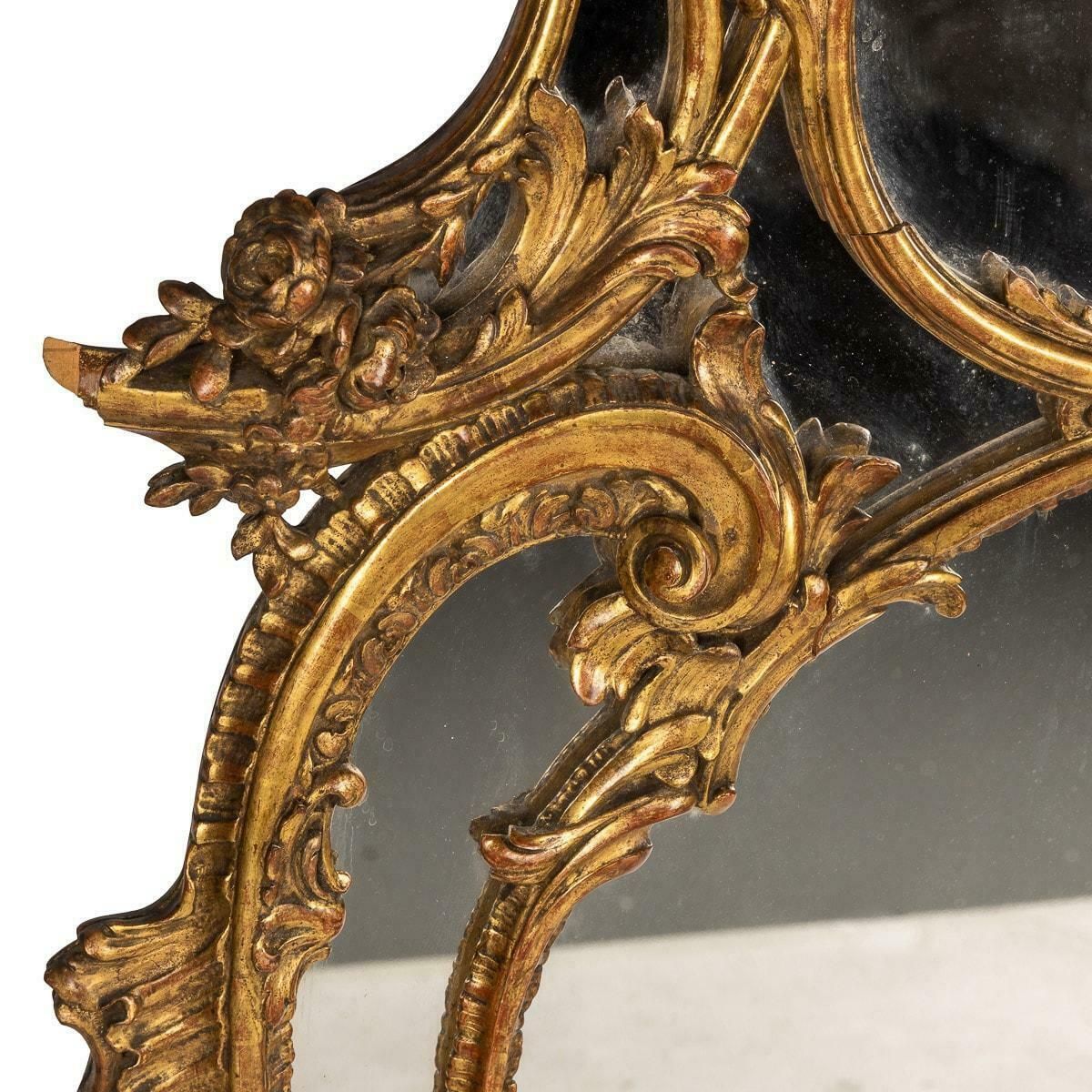 19th Century French Rococo Carved Giltwood Mirror, C.1860 photo vinterior